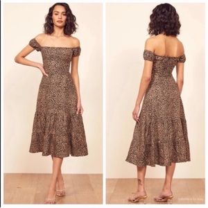 Reformation Toulouse Linen Dress - Leopard Bengal Print